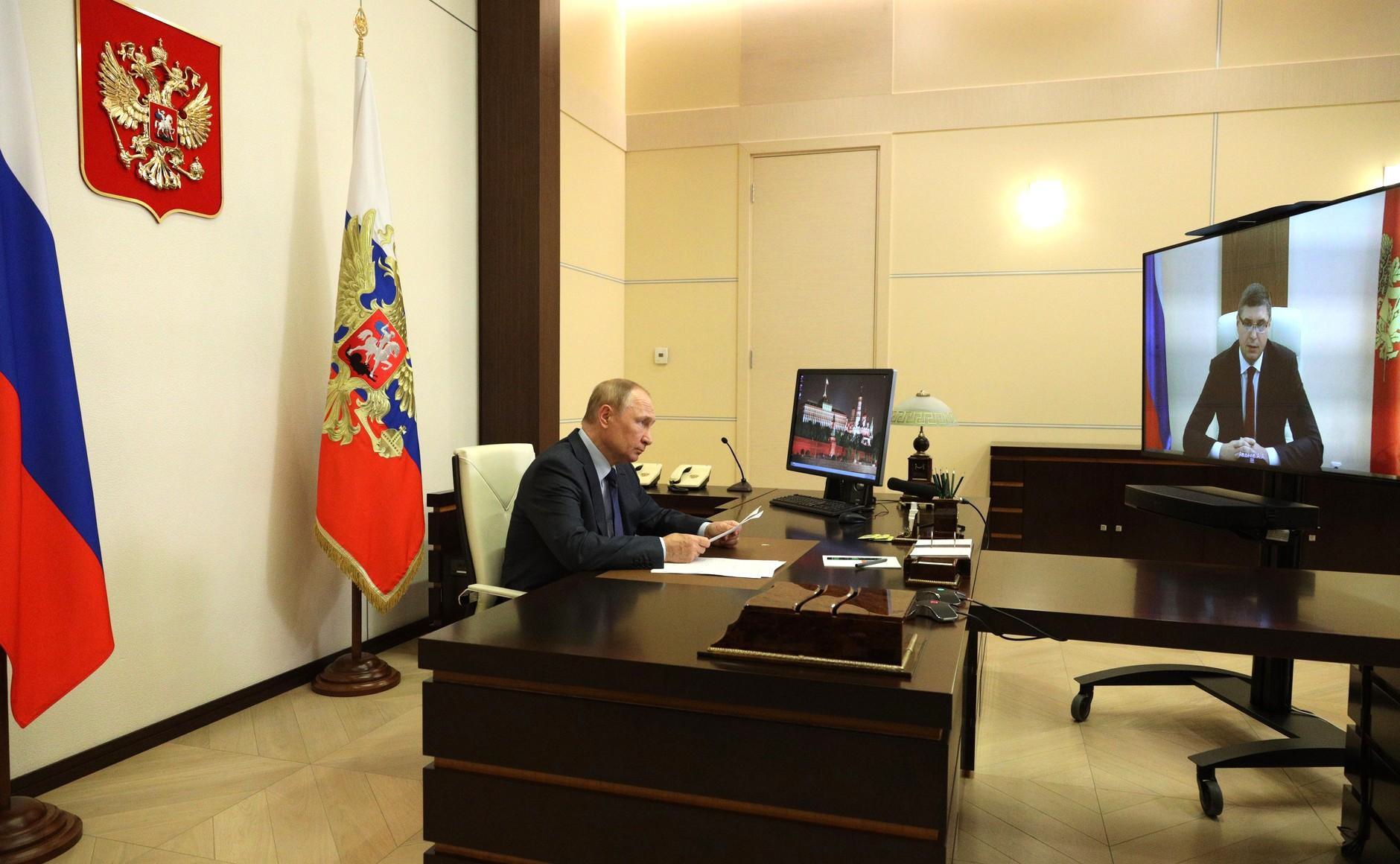 Президент в режиме видеоконференции встретился с врио губернатора Владимирской области А Авдеевым