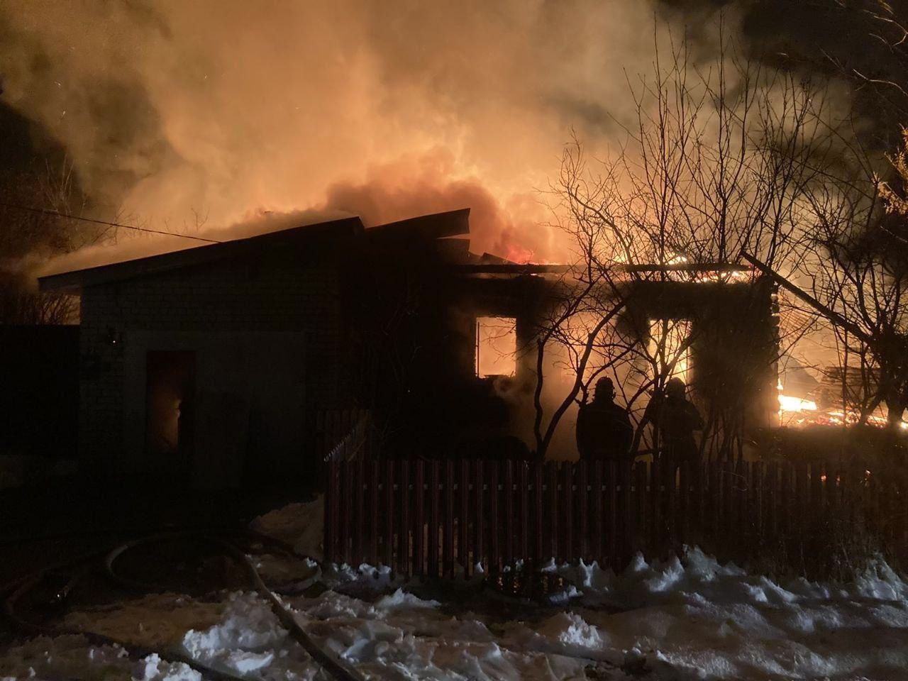 в селе Великово Ковровского района загорелся частный жилой дом