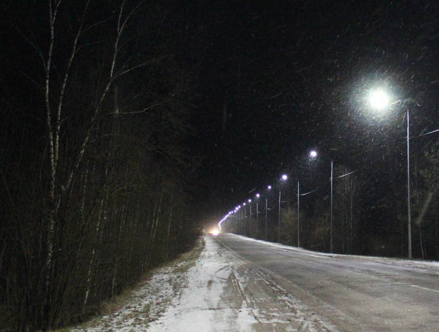 завершена замена старых светильников на современное светодиодное освещение